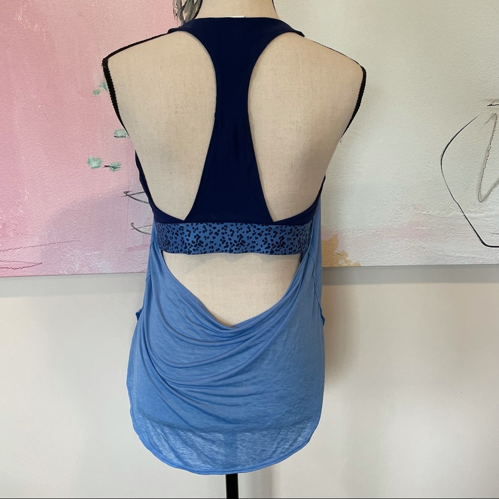 Fabletics Light Blue Racerback Tank Top with Built in Bra - Picture 5 of 7